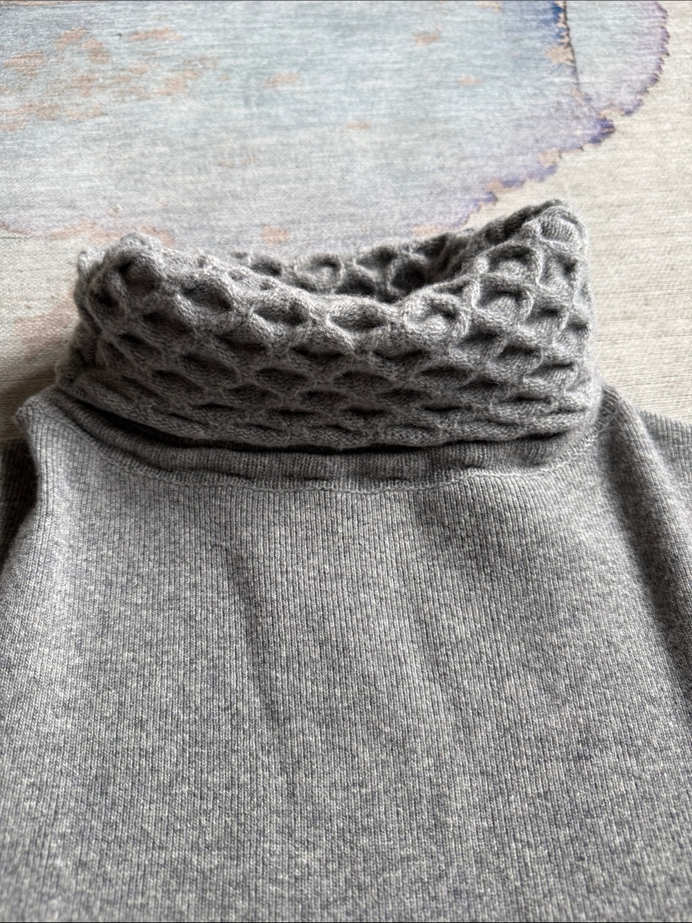 Temperley London Honeycomb Heather Grey Turtleneck Tunic Sweater M - Picture 6 of 8